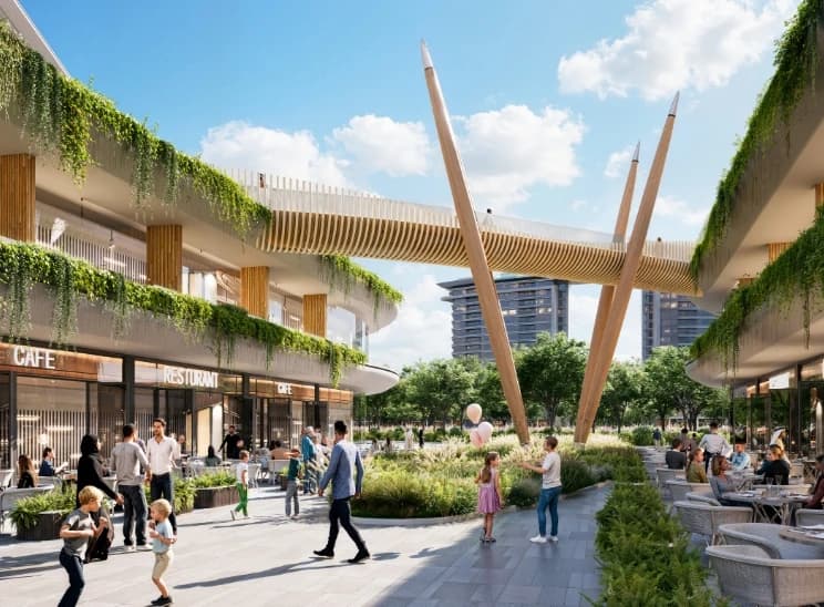 Praça central e área de convivência